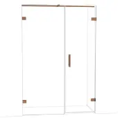 Maxaro Diamond Douchedeur | 135 cm Glanzend koper Helder glas Draaideur