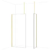 Maxaro Diamond Inloopdouche | 100x50 cm Glanzend lichtgoud Helder glas 2 vaste wanden