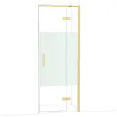 Maxaro Diamond Douchedeur | 80 cm Lichtgoud Helder met matte strook Draaideur