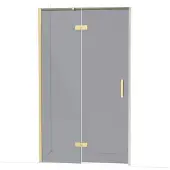 Maxaro Diamond Douchedeur | 120 cm Lichtgoud Rookglas Draaideur
