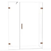 Maxaro Diamond Douchedeur | 145 cm Glanzend koper Helder glas Draaideur