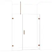Maxaro Diamond Douchedeur | 155 cm Glanzend koper Helder glas Draaideur