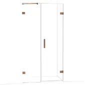 Maxaro Diamond Douchedeur | 105 cm Glanzend koper Helder glas Draaideur
