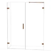 Maxaro Diamond Douchedeur | 155 cm Glanzend koper Helder glas Draaideur
