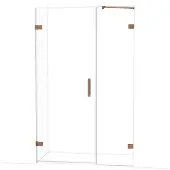 Maxaro Diamond Douchedeur | 125 cm Glanzend koper Helder glas Draaideur