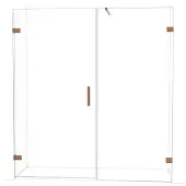 Maxaro Diamond Douchedeur | 185 cm Glanzend koper Helder glas Draaideur