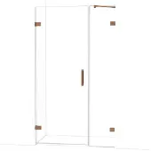 Maxaro Diamond Douchedeur | 115 cm Glanzend koper Helder glas Draaideur