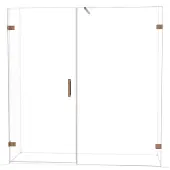 Maxaro Diamond Douchedeur | 195 cm Glanzend koper Helder glas Draaideur