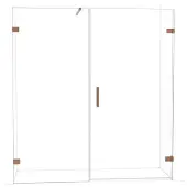 Maxaro Diamond Douchedeur | 185 cm Glanzend koper Helder glas Draaideur