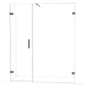 Maxaro Diamond Douchedeur | 165 cm Glanzend koper Helder glas Draaideur