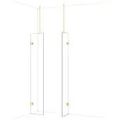 Maxaro Diamond Inloopdouche | 40x40 cm Glanzend lichtgoud Helder glas 2 vaste wanden