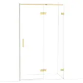 Maxaro Diamond Douchedeur | 120 cm Lichtgoud Helder glas Draaideur