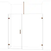 Maxaro Diamond Douchedeur | 195 cm Glanzend koper Helder glas Draaideur