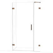 Maxaro Diamond Douchedeur | 115 cm Glanzend koper Helder glas Draaideur