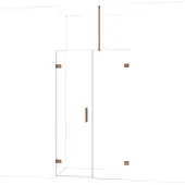 Maxaro Diamond Douchedeur | 115 cm Glanzend koper Helder glas Draaideur