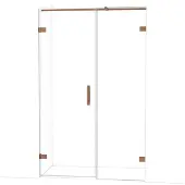 Maxaro Diamond Douchedeur | 125 cm Glanzend koper Helder glas Draaideur
