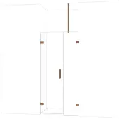 Maxaro Diamond Douchedeur | 95 cm Glanzend koper Helder glas Draaideur