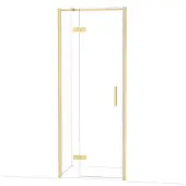 Maxaro Diamond Douchedeur | 80 cm Lichtgoud Helder glas Draaideur