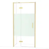 Maxaro Diamond Douchedeur | 100 cm Lichtgoud Helder met matte strook Draaideur