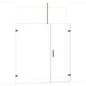 Maxaro Diamond Douchedeur | 185 cm Glanzend koper Helder glas Draaideur