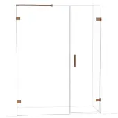 Maxaro Diamond Douchedeur | 155 cm Glanzend koper Helder glas Draaideur