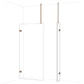 Maxaro Diamond Inloopdouche | 100x30 cm Glanzend koper Helder glas 2 vaste wanden