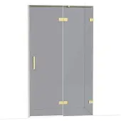 Maxaro Diamond Douchedeur | 120 cm Lichtgoud Rookglas Draaideur