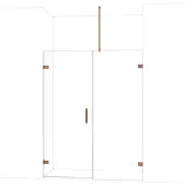 Maxaro Diamond Douchedeur | 155 cm Glanzend koper Helder glas Draaideur