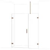 Maxaro Diamond Douchedeur | 155 cm Glanzend koper Helder glas Draaideur