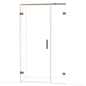 Maxaro Diamond Douchedeur | 115 cm Glanzend koper Helder glas Draaideur