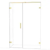 Maxaro Diamond Douchedeur | 135 cm Lichtgoud Helder glas Draaideur