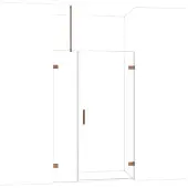 Maxaro Diamond Douchedeur | 125 cm Glanzend koper Helder glas Draaideur