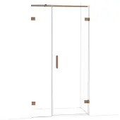 Maxaro Diamond Douchedeur | 105 cm Glanzend koper Helder glas Draaideur