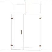 Maxaro Diamond Douchedeur | 165 cm Glanzend koper Helder glas Draaideur