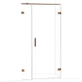 Maxaro Diamond Douchedeur | 105 cm Glanzend koper Helder glas Draaideur