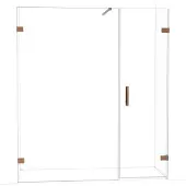 Maxaro Diamond Douchedeur | 175 cm Glanzend koper Helder glas Draaideur