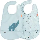 Done by Deer Elphee slabbetje met klittenband 2-pack Blue