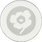Marimekko Oiva Unikko bord Ø25 cm White-light grey-cobalt