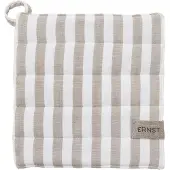ERNST pannenlap brede streep 23x25 cm Beige-witte rand