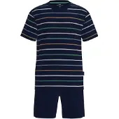 Götzburg Pyjama kort nachtblauw / bruin / donkergroen
