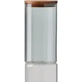 Aida Raw glazen pot met houten deksel medium