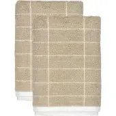 Mette Ditmer Tile Stone gastenhanddoek 38x60 cm 2-pack Sand-off white
