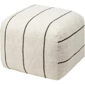 Broste Copenhagen Sigrid poef Light beige-black, 50x50 cm