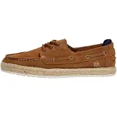 Pepe Jeans Heren Porto Deck Bruin Leren Mocassins (42), Plat, Veters, Casual PMS100006