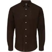 Only & Sons Overhemd 'ONSCaiden' donkerbruin