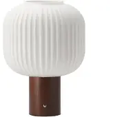 Scandi Living Fair draagbare tafellamp Frostat glas-donkergelakt es.