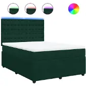 vidaXL Boxspring met matras fluweel donkergroen 140x200 cm