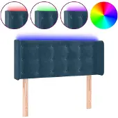vidaXL Hoofdbord LED 103x16x78/88 cm fluweel donkerblauw