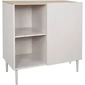 Sweeek Dressoir met 1 deur metaal en houtdecor 80cm Beige
