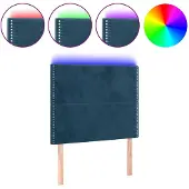 vidaXL Hoofdbord LED 100x5x118/128 cm fluweel donkerblauw